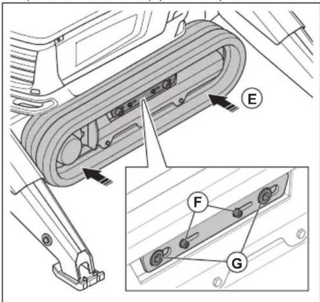 HUSQVARNA TC 130 - Installation et retrait des élargisseurs de chenilles (DXR 275, DXR 305, DXR 315) - 3