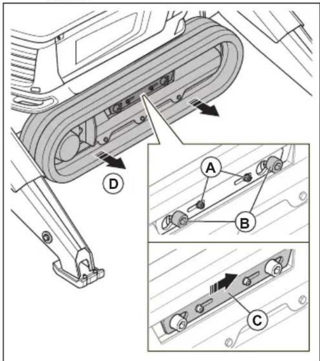 HUSQVARNA TC 130 - Installation et retrait des élargisseurs de chenilles (DXR 275, DXR 305, DXR 315) - 1