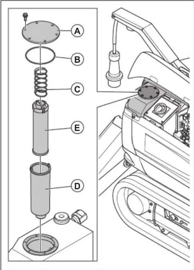 HUSQVARNA TC 130 - Het hydraulische-oliefilter verrangen (DXR 275, DXR 305, DXR 315) - 4