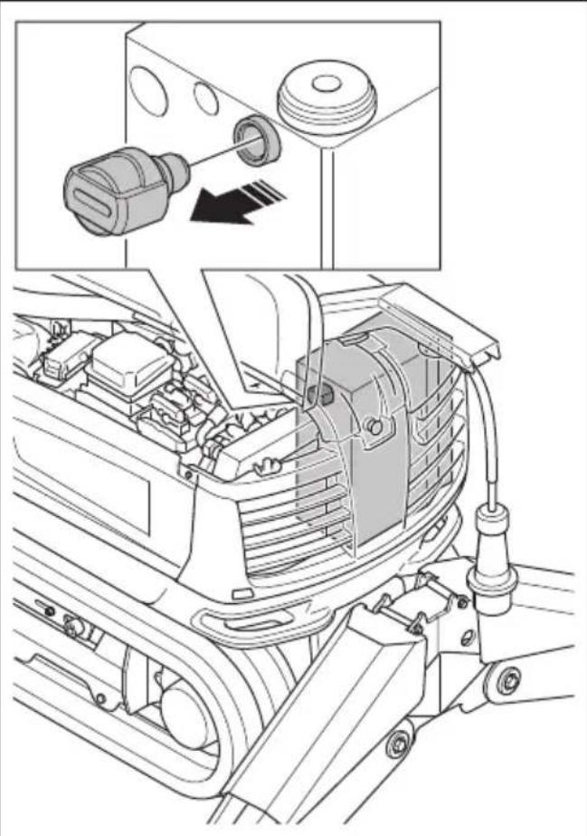 HUSQVARNA TC 130 - Relachement de la pression hydraulique dans le circuit hydraulique (DXR 275, DXR 305, DXR 315) - 2