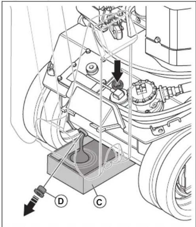 HUSQVARNA TC 130 - Vidange de l'huile hydraulique (DXR 95) - 5