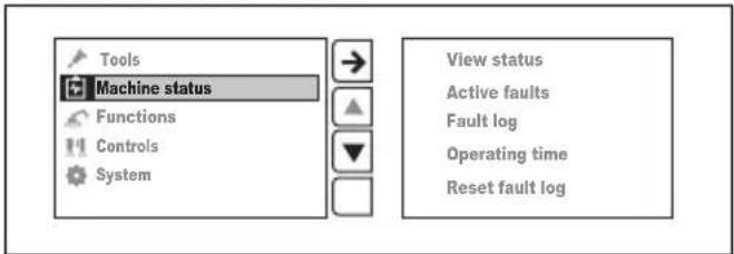HUSQVARNA TC 130 - "Machine status" menu - 1