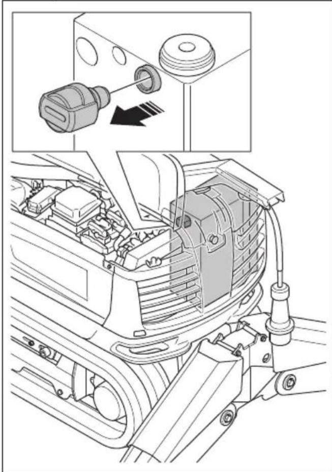 HUSQVARNA TC 130 - So lessen Sie den Hydraulikdruck im Hydrauliksystem ab (DXR 275, DXR 305, DXR 315) - 2