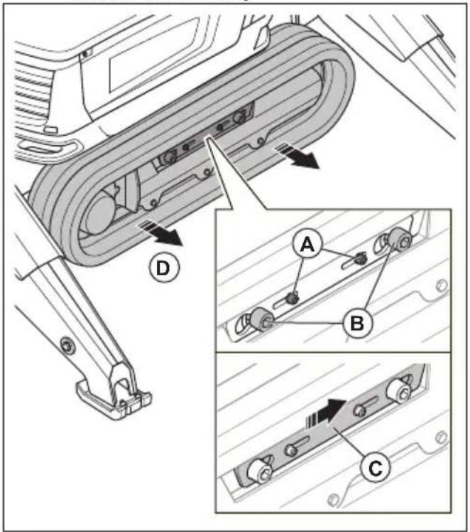 HUSQVARNA TC 130 - So installmenten und entfern den Sie die Gleiskettenerweiterungen (DXR 275, DXR 305, DXR 315) - 1