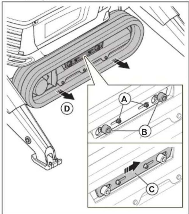 HUSQVARNA TC 130 - To install and remove the caterpillar track wideners (DXR 275, DXR 305, DXR 315) - 1