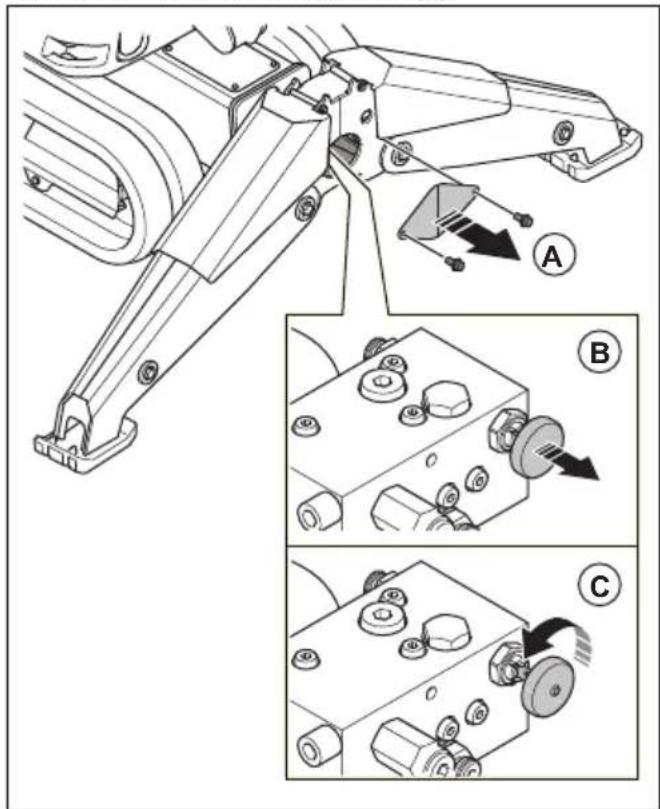 HUSQVARNA TC 130 - Nettoyage des clapets anti-retour de tension des chenilles (DXR 275, DXR 305, DXR 315) - 1