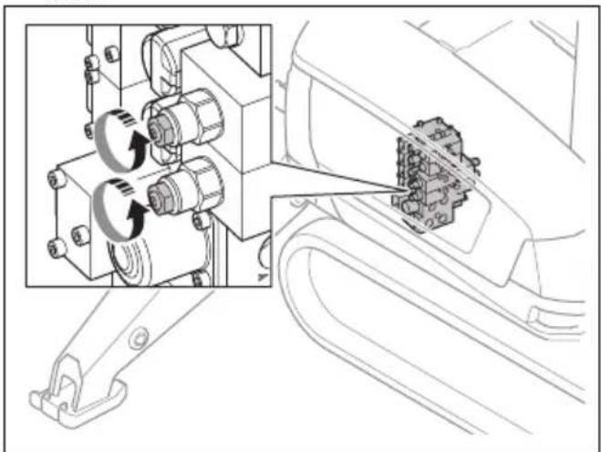 HUSQVARNA TC 130 - So bedieren Sie die Notabsenkvorrichtung (DXR 275, DXR 305, DXR 315) - 1