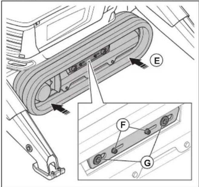 HUSQVARNA TC 130 - So installmenten und entfern den Sie die Gleiskettenerweiterungen (DXR 275, DXR 305, DXR 315) - 3