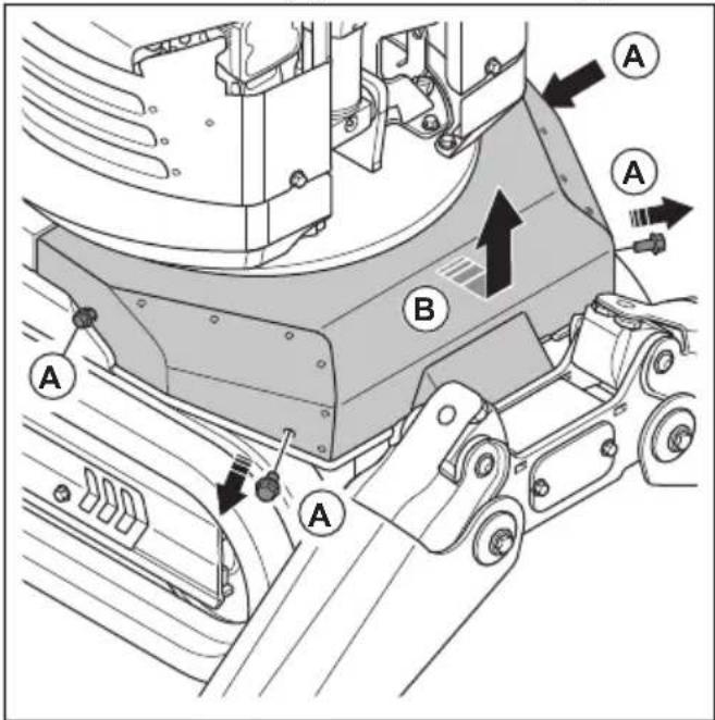 HUSQVARNA TC 130 - To release the hydraulic pressure in the hydraulic system (DXR 95) - 2