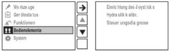 HUSQVARNA TC 130 - Menu „Bedienelemente“ - 1