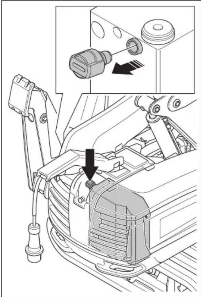 HUSQVARNA TC 130 - So lessen Sie das Hydrauliksystem ab (DXR 275, DXR 305, DXR 315) - 3