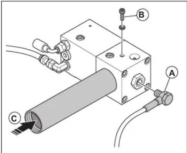HUSQVARNA TC 130 - So entlufen Sie die Hydraulikhammer-Schmierfettpumpe (DXR 145, DXR 275, DXR 305, DXR 315) - 1