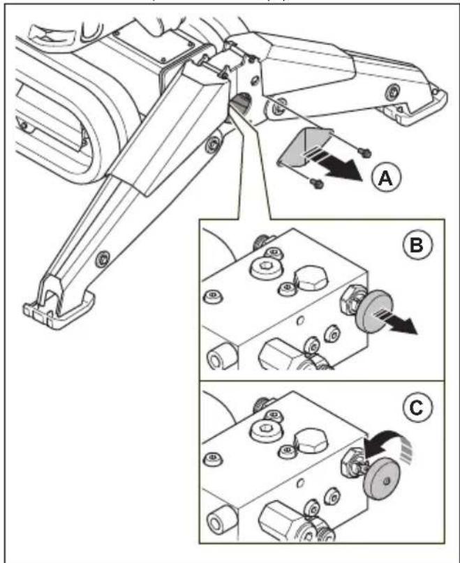 HUSQVARNA TC 130 - To clean the check valves for the caterpillar track tension (DXR 275, DXR 305, DXR 315) - 1