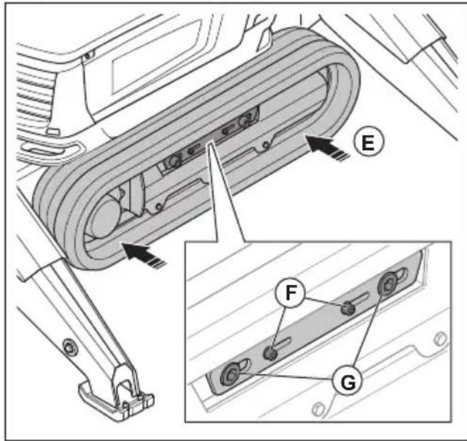 HUSQVARNA TC 130 - De rupsbandverbreders monteren en verwijderen (DXR 275, DXR 305, DXR 315) - 3