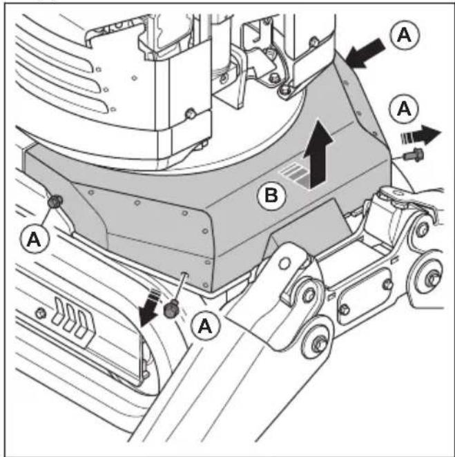 HUSQVARNA TC 130 - De hydraulische druk in het hydraulisch systeme aflaten (DXR 95) - 2