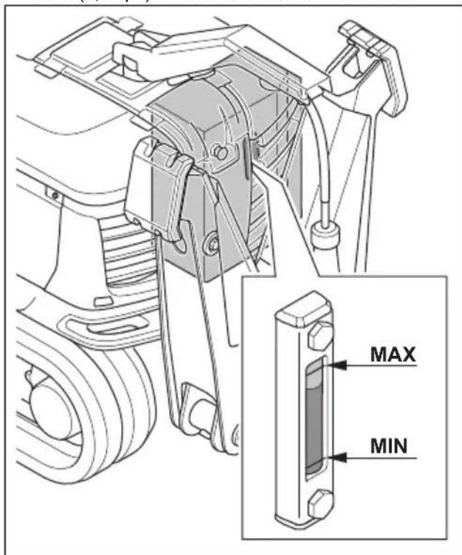 HUSQVARNA TC 130 - Contrôle du niveau d'huile hydraulique (DXR 275, DXR 305, DXR 315) - 1