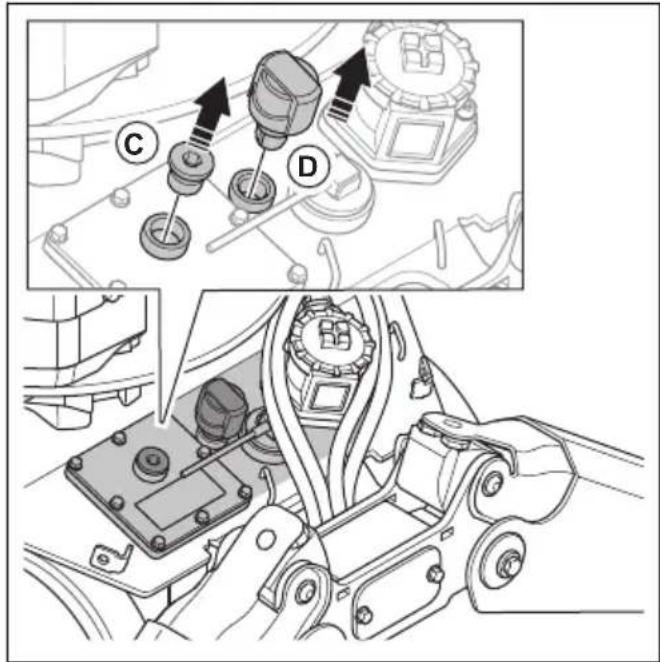 HUSQVARNA TC 130 - To fill the hydraulic oil (DXR 95) - 4
