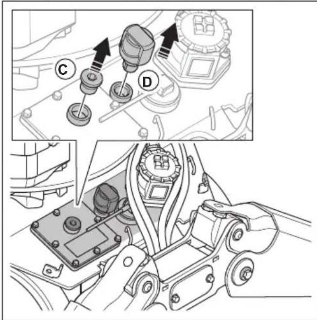 HUSQVARNA TC 130 - De hydraulische olie vullen (DXR 95) - 4