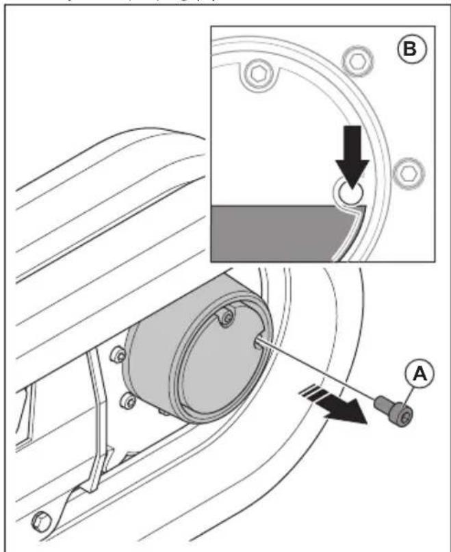 HUSQVARNA TC 130 - Het oliepeil in de aandrijfmotor controleren (DXR 145, DXR 275, DXR 305, DXR 315) - 1