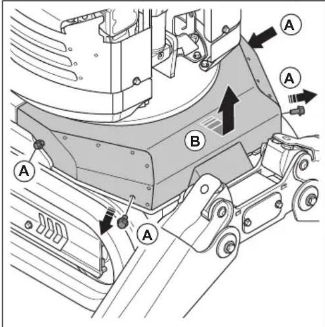 HUSQVARNA TC 130 - Relâchement de la pression hydraulique dans le circuit hydraulique (DXR 95) - 2