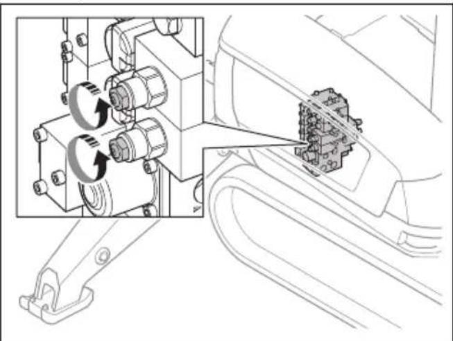 HUSQVARNA TC 130 - To operate the emergency lowering device (DXR 275, DXR 305, DXR 315) - 1