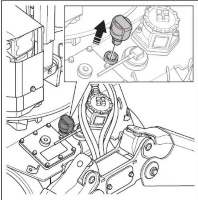 HUSQVARNA TC 130 - Relâchement de la pression hydraulique dans le circuit hydraulique (DXR 95) - 3