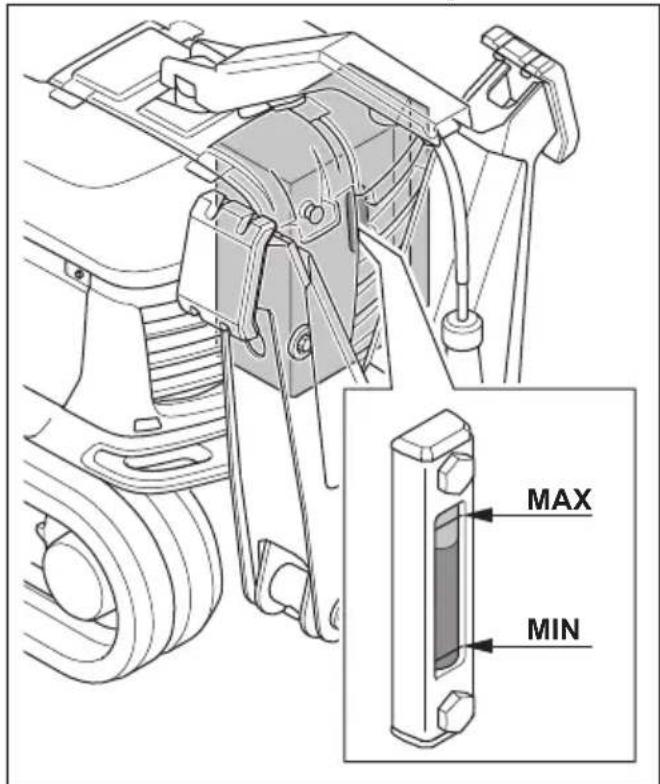 HUSQVARNA TC 130 - So kontrollieren Sie den Hydraulikölstand (DXR 275, DXR 305, DXR 315) - 1