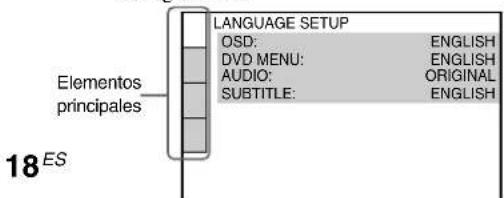 SONY MHCS9D - Utilización de la visualización de configuración - 2