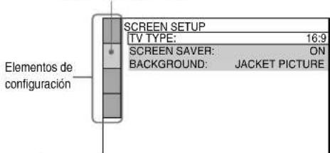 SONY MHCS9D - Utilización de la visualización de configuración - 3