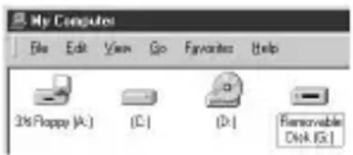 SONY MSACUS5 - The icon of the newly identified driver "Removable disk" (ex: [G:]) is displayed in the "My Computer" window, and installation of the "Memory Stick" driver ends. - 1