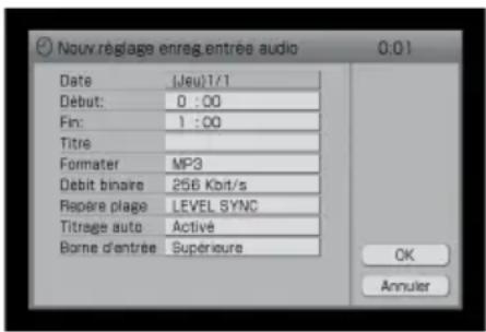 SONY Giga Juke NASSC500PK - Enregistrement à partir d'un apparéil externe à l'aide de la minuterie d'enregistrement - 1