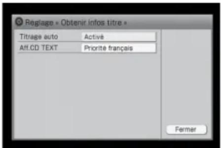 SONY Giga Juke NASSC500PK - Modification du réglage permettant d'obtenir des informations sur le titre - 1