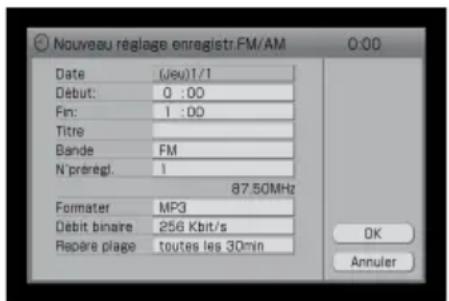 SONY Giga Juke NASSC500PK - Enregistrement d'un programme radio FM/AM ou d'un service DAB* à l'aide de la minutesie d'enregistrement - 1