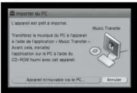 SONY Giga Juke NASSC500PK - Lorsque le message « La destination du transfert est introuvable. » s'affiche dans le logiciel « Music Transfer » - 2