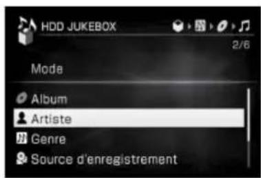 SONY Giga Juke NASSC500PK - Une liste de répertoires pour chaque mode d'affichage par liste - 7