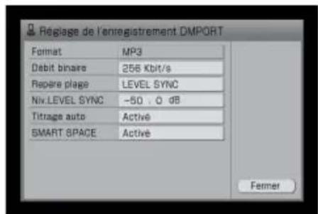 SONY Giga Juke NASSC500PK - Réglage de l'appareil pour l'enregistrement/ l'importation - 3