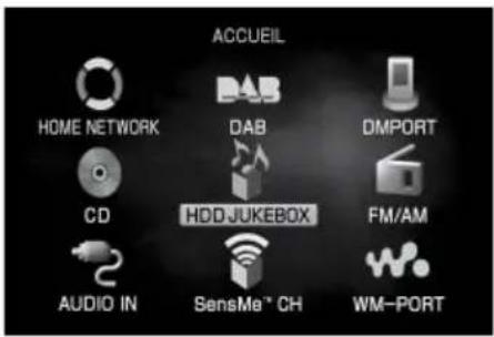 SONY Giga Juke NASSC500PK - ■ Menu Accueil - 2