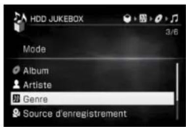 SONY Giga Juke NASSC500PK - Une liste de répertoires pour chaque mode d'affichage par liste - 15