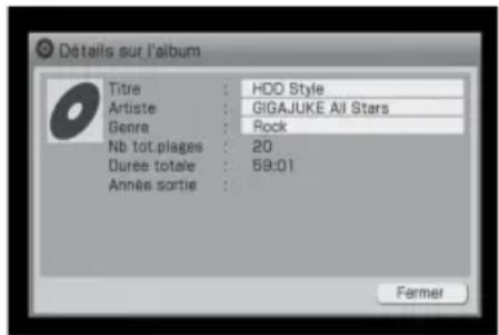 SONY Giga Juke NASSC500PK - Affichage des informations sur un CD - 1