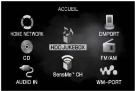 SONY Giga Juke NASSC500PK - ■ Menu Accueil - 1