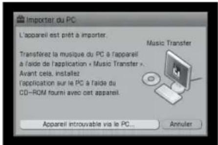 SONY Giga Juke NASSC500PK - Lorsque le message « La destination du transfert est introuvable. » s'affiche dans le logiciel « Music Transfer » - 5