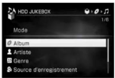 SONY Giga Juke NASSC500PK - Une liste de répertoires pour chaque mode d'affichage par liste - 1