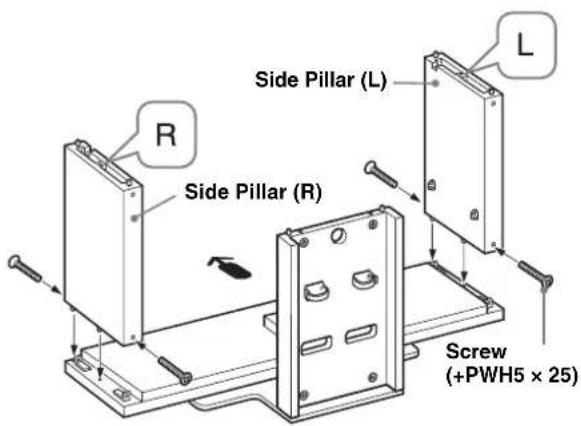 SONY SUFL300M - Attach the Side Pillars to the Base Board. - 1