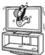 SONY SUFL300M - Do not lean on or hang from the TV. - 1