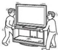 SONY SUFL300M - Do not move the TV Stand with the TV attached or with connected equipment inside. - 1