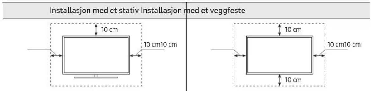SAMSUNG UE65TU7075U - Sikre egnet ventilasjon rundt TV-en - 1