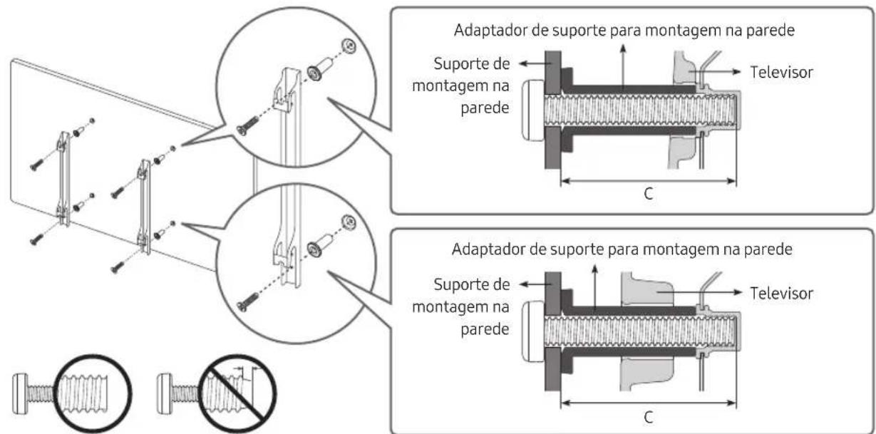 SAMSUNG UE43RU6025K - Montagem do televator numa parede - 2