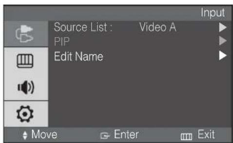 Source List : Video A PIP Edit Name Move Enter Exit