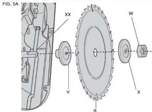 DEWALT DW744X - ATTACHING/REPLACING THE BLADE - 1