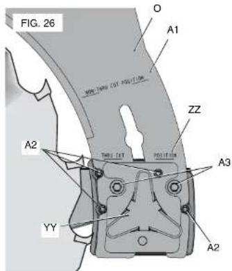 DEWALT DW744X - ALIGNEMENT DU COUTEAU DIVISEUR ET DE LA LAME (FIG. 26) - 1